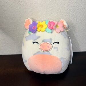 5” Squishmallows Rosie Cow Plush Doll with Flower Headband